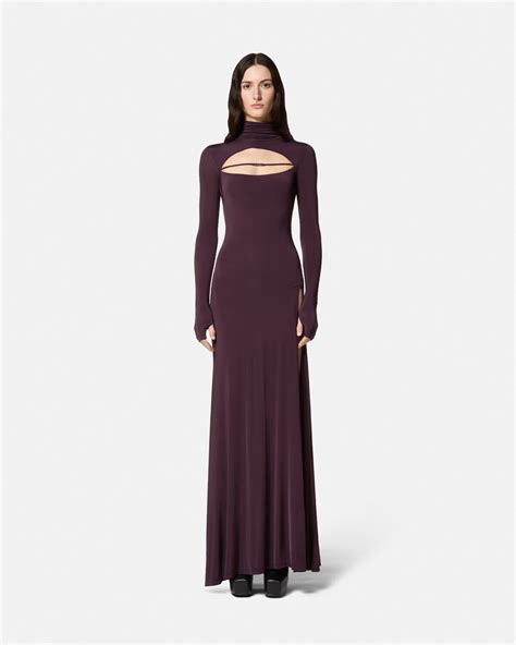 versace morado mujer|Versace Vestido Corto Con Aberturas .